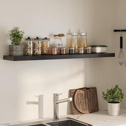 Floating Shelves for Wall, 55"W x 9.3"D x 1.5"H, Long Wooden Wall Mounted Display Shelves with