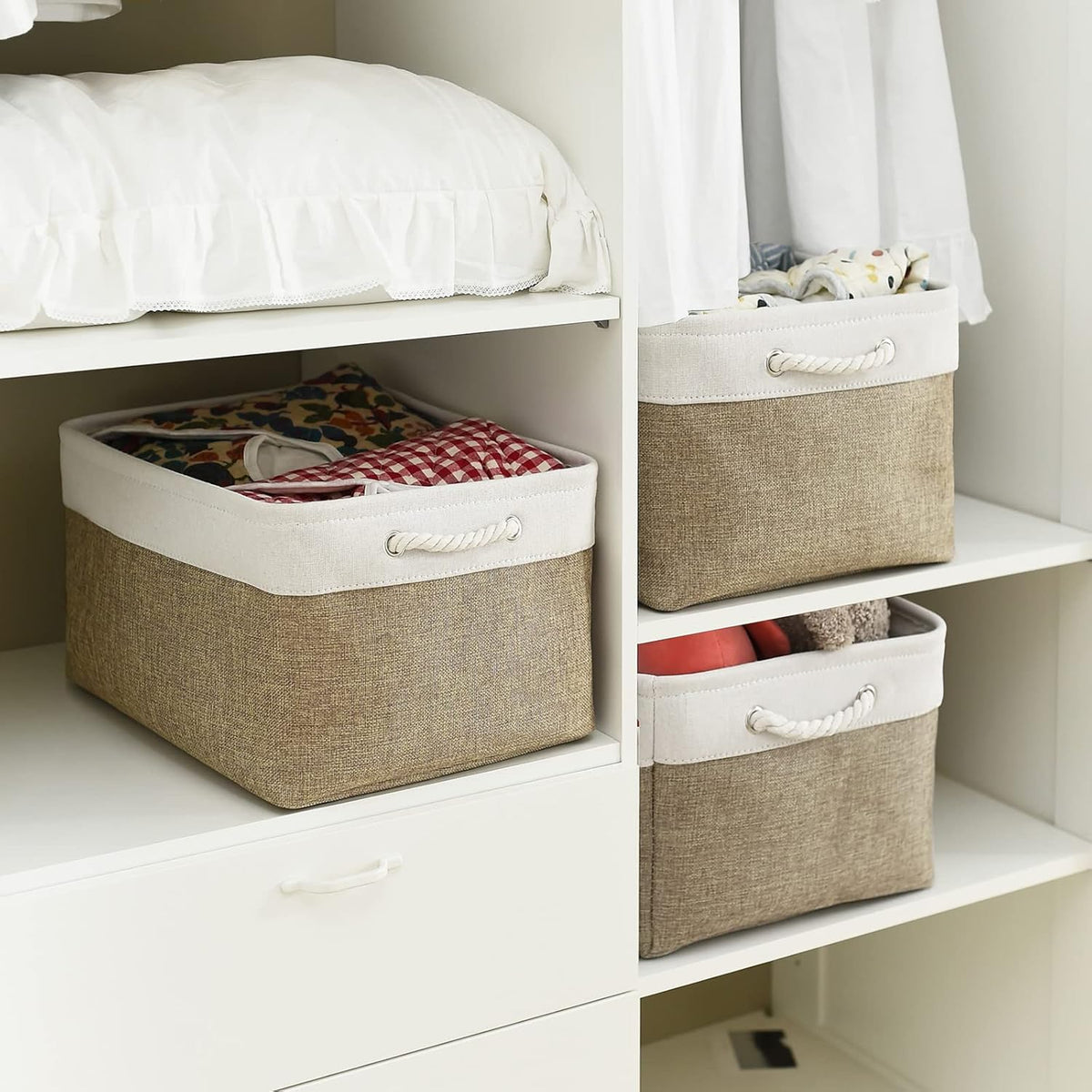 TheWarmHome Organization and Storage Basket for Organizing - X Large - 3 Pack 17.7L×13.8W×9.8H in