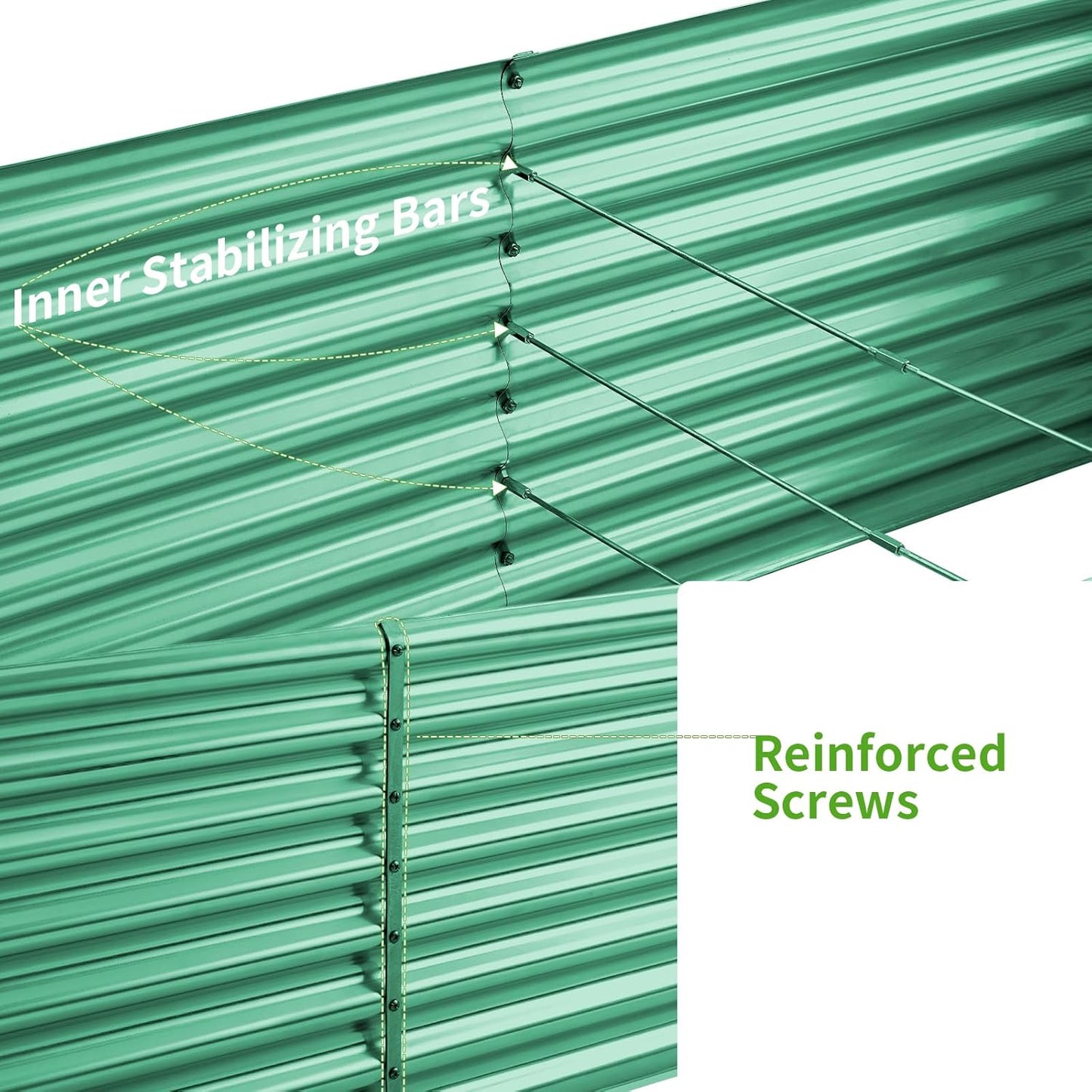 Land Guard 8×4×2 ft Galvanized Raised Garden Bed Kit, Galvanized Planter Raised Garden Boxes