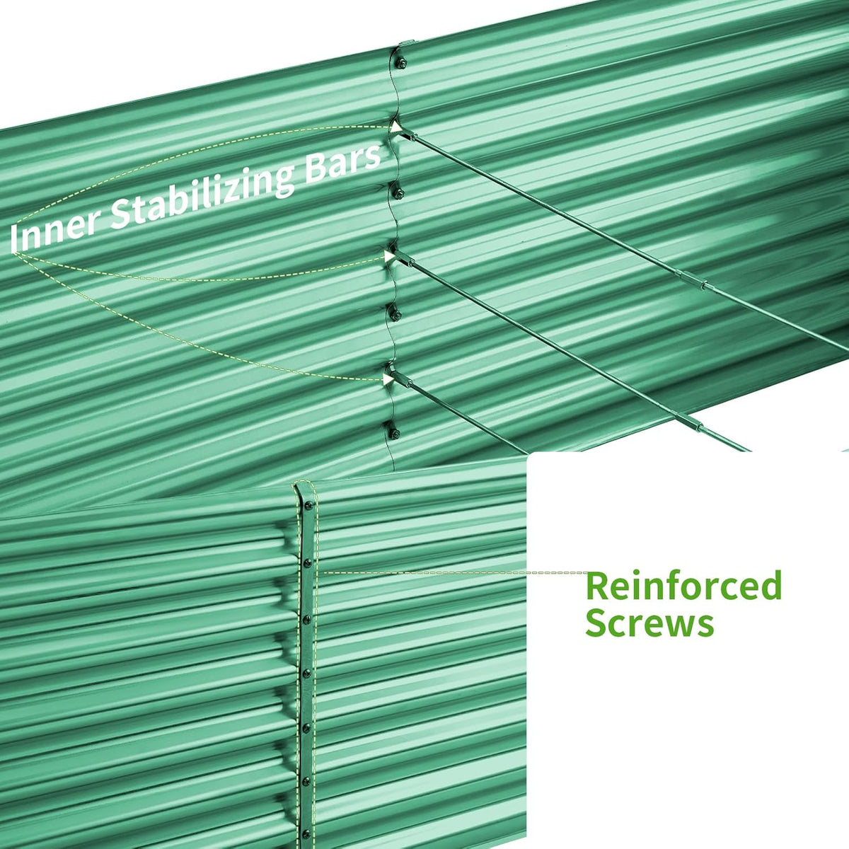 Land Guard 8×4×2 ft Galvanized Raised Garden Bed Kit, Galvanized Planter Raised Garden Boxes