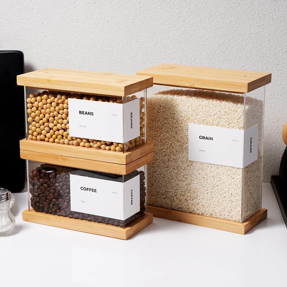 Bamboo Food Dispenser | Kitchen Organizers and Storage | Airtight Pantry Organizers and Storage