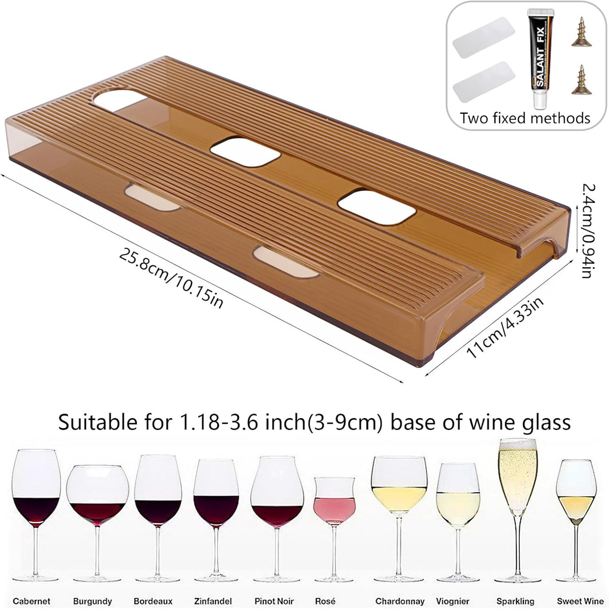 2 Pcs Wine Glass Holder,Stemware Rack Punch-free Hanging Under Cabinet for Bar,Kitchen and