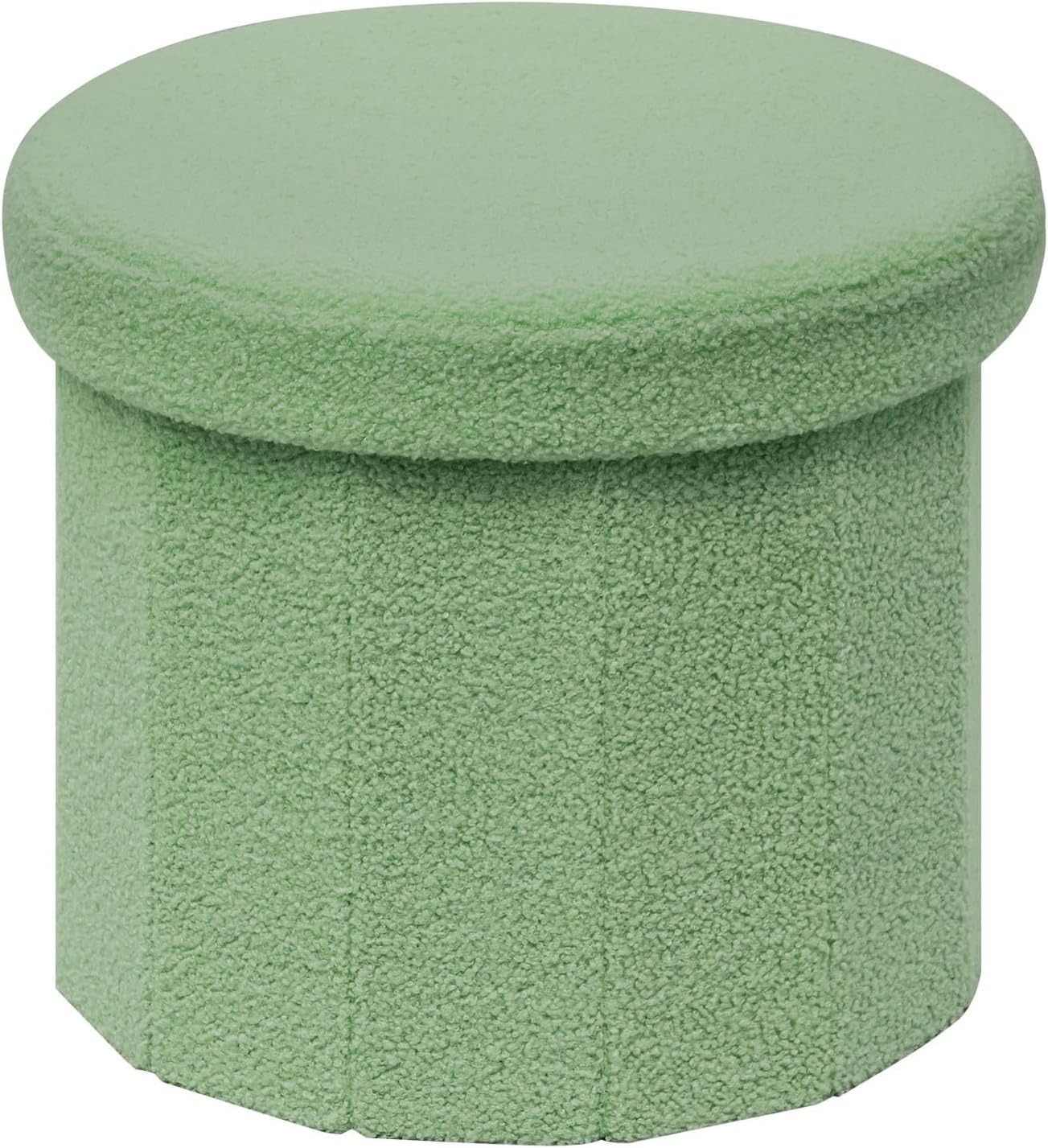 B FSOBEIIALEO Storage Ottoman Cube, Round Ottomans with Storage Foot Stool Footrest for Lving Room
