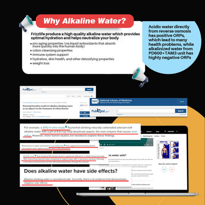 Frizzlife Reverse Osmosis Water Filter - Alkaline Mineral pH+, 600 GPD High Flow, Tankless RO