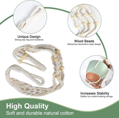 41.5 Inch Macrame Plant Hanger Indoor Outdoor with 12 Inch Flower Pot, Hanging Planter for Plants