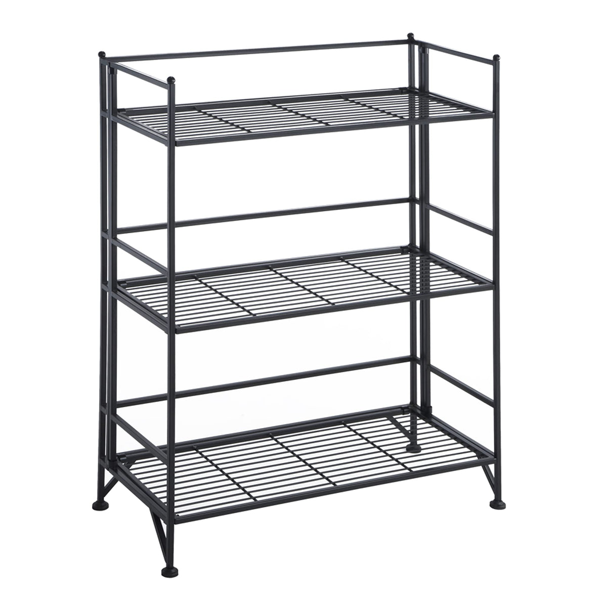Convenience Concepts Xtra Storage Shelves - 3-Tier Wide Folding Metal Storage Shelves, Closet