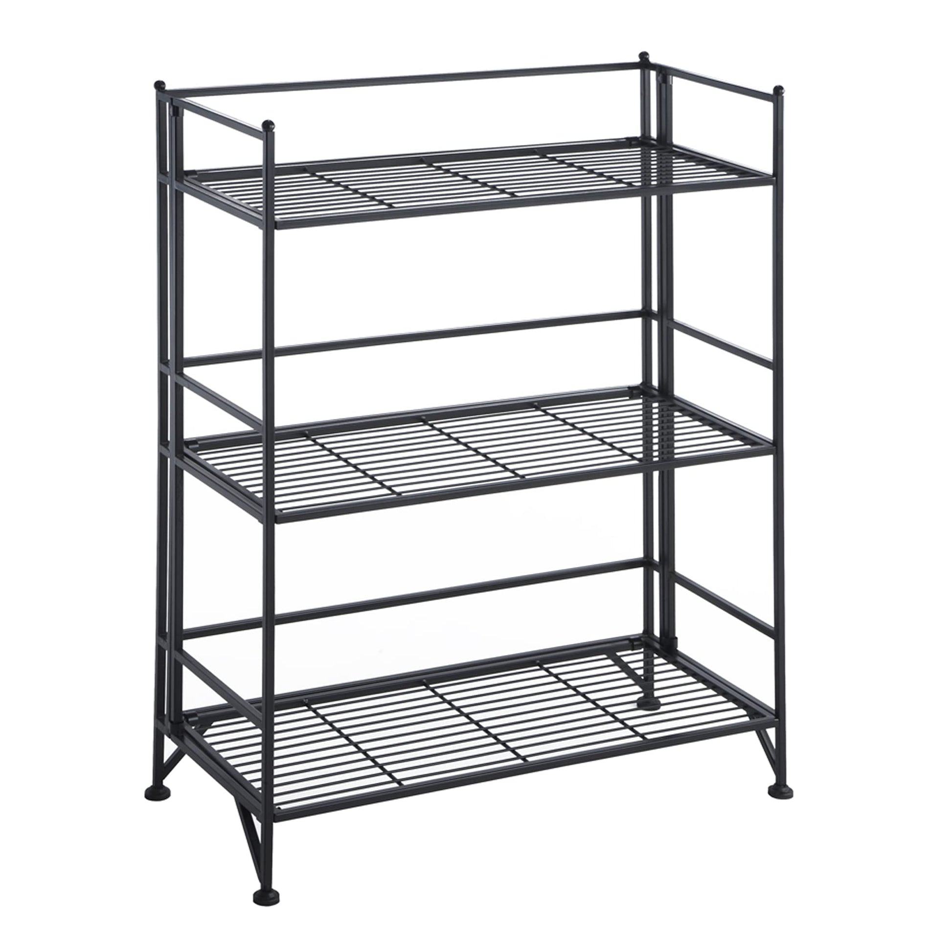 Convenience Concepts Xtra Storage Shelves - 3-Tier Wide Folding Metal Storage Shelves, Closet