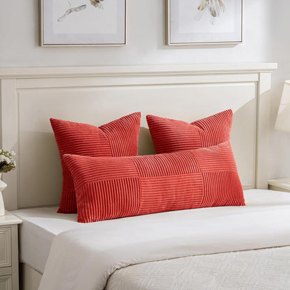 Fancy Homi 2 Packs Red Decorative Throw Pillow Covers 18x18 Inch for Living Room Couch Bed Sofa