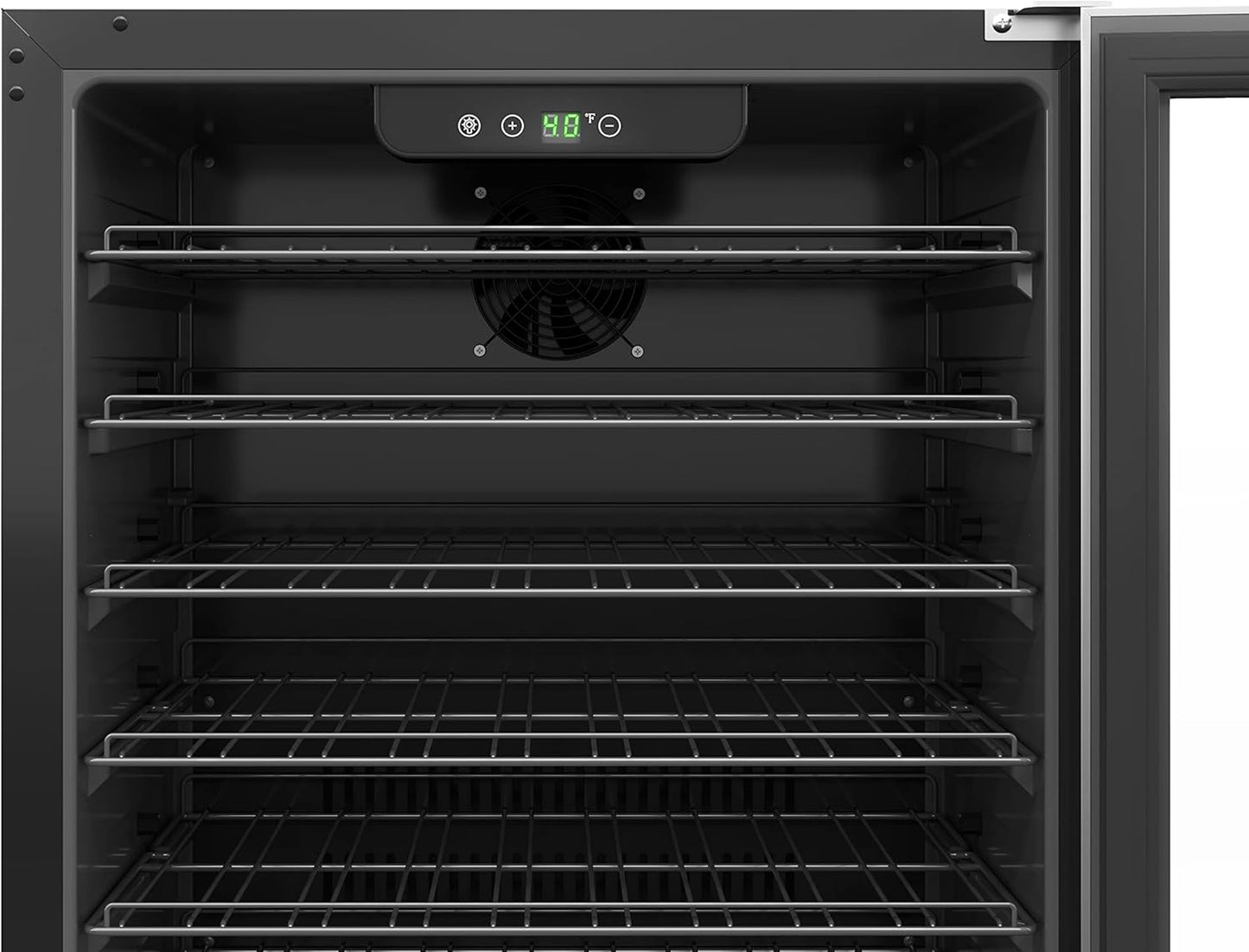 KoolMore 23.4??Inches Small Built-In Glass Door Refrigerator and Beverage Cooler for Soda Cans, 6