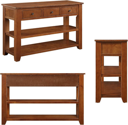 Farmhouse Wood Entry Console Table 48-Inch Modern Sofa Entryway Table with Drawers and Storage