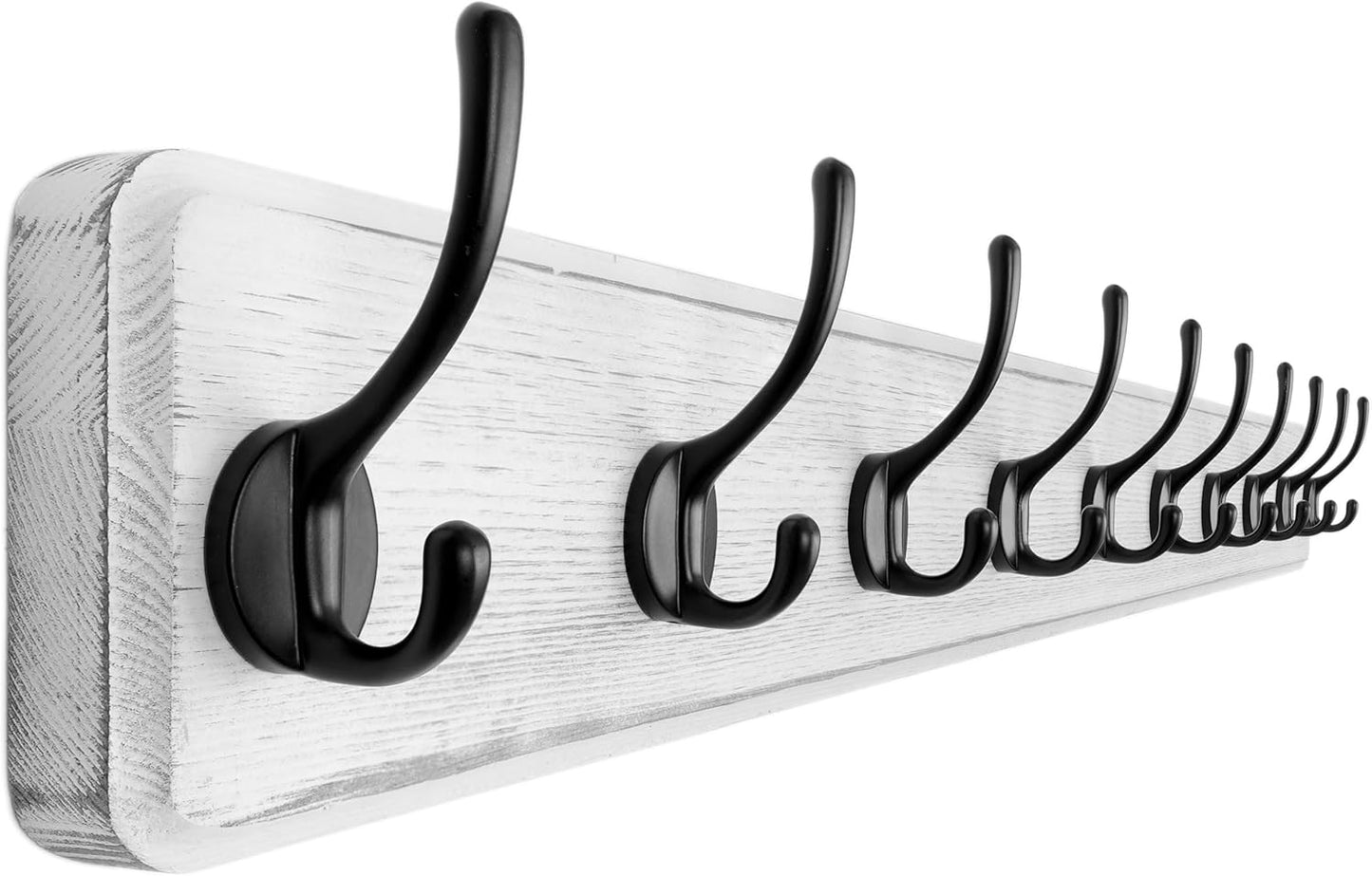 Dseap Coat Rack Wall Mount: 38-1/4" Long, Patented, Heavy-Duty, 10-Double-Hooks Wooden Hanger Rail
