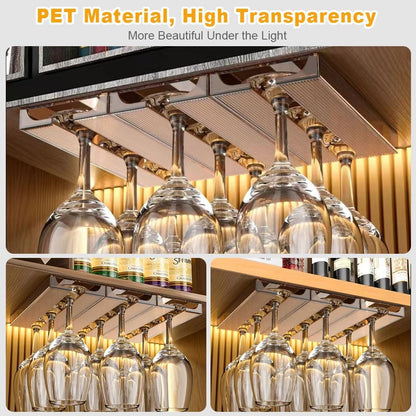 2 Pcs Wine Glass Holder,Stemware Rack Punch-free Hanging Under Cabinet for Bar,Kitchen and