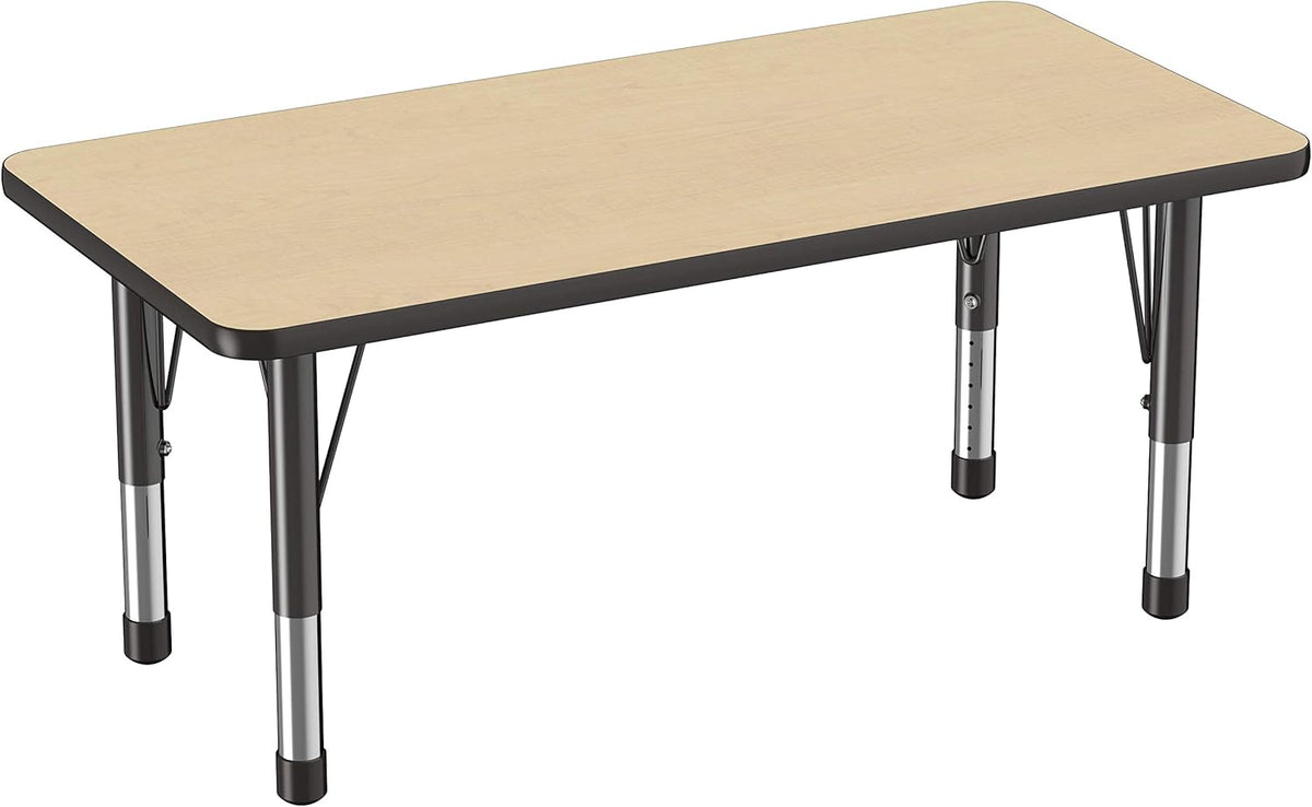 FDP Rectangle Activity School and Kids Classroom Table (24 x 48 inch), Toddler Legs, Adjustable