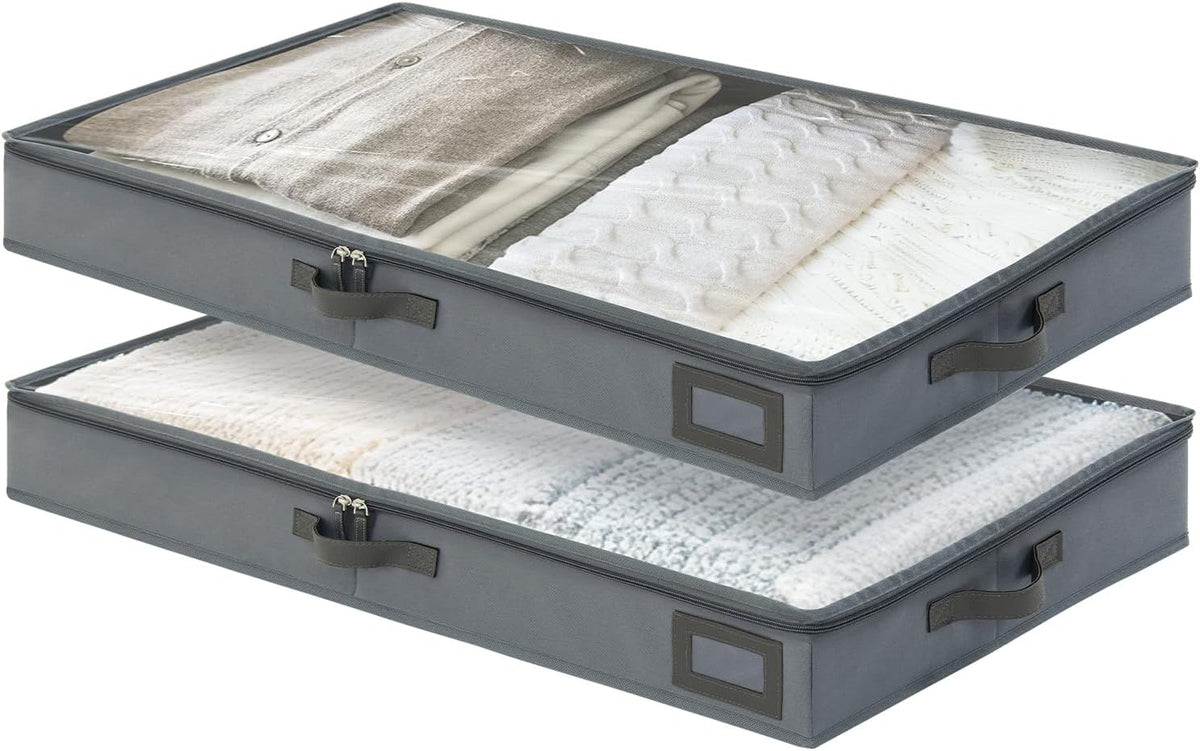 4-Inch Under Bed Storage Containers, Low Profile UnderBed Storage Organizer, Under Crib/Couch