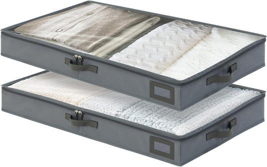 4-Inch Under Bed Storage Containers, Low Profile UnderBed Storage Organizer, Under Crib/Couch