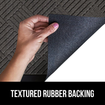 GORILLA GRIP 100% Waterproof All-Season WeatherMax Doormat, 47x35, US Designed Natural Rubber