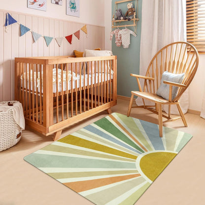 STARUIA Boho Washable Rug 3'x5' Kids Area Rug for Playroom, Colorful Kids Rug for Bedroom, Non-Slip