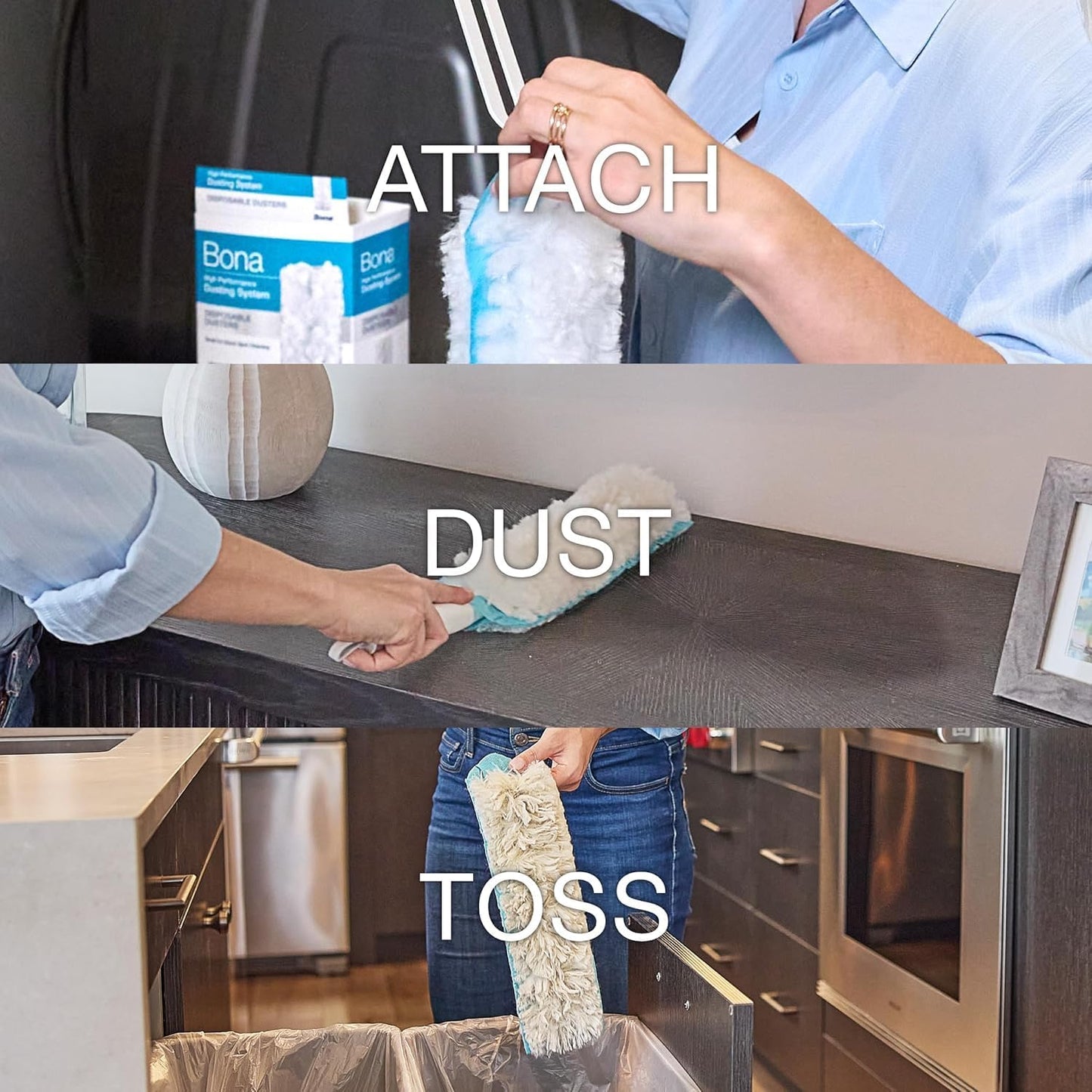 Bona Disposable Duster Refills - 5 Pack - High Performance Dusting System - Microfiber Dusters