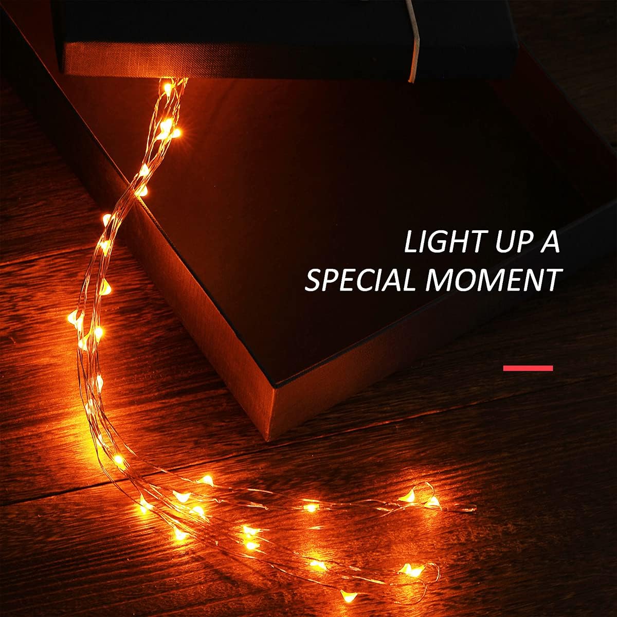 Mini Halloween Fairy Lights Battery Operate, 1 Pack Copper Wire Night Lights 3*AAA Battery Powered