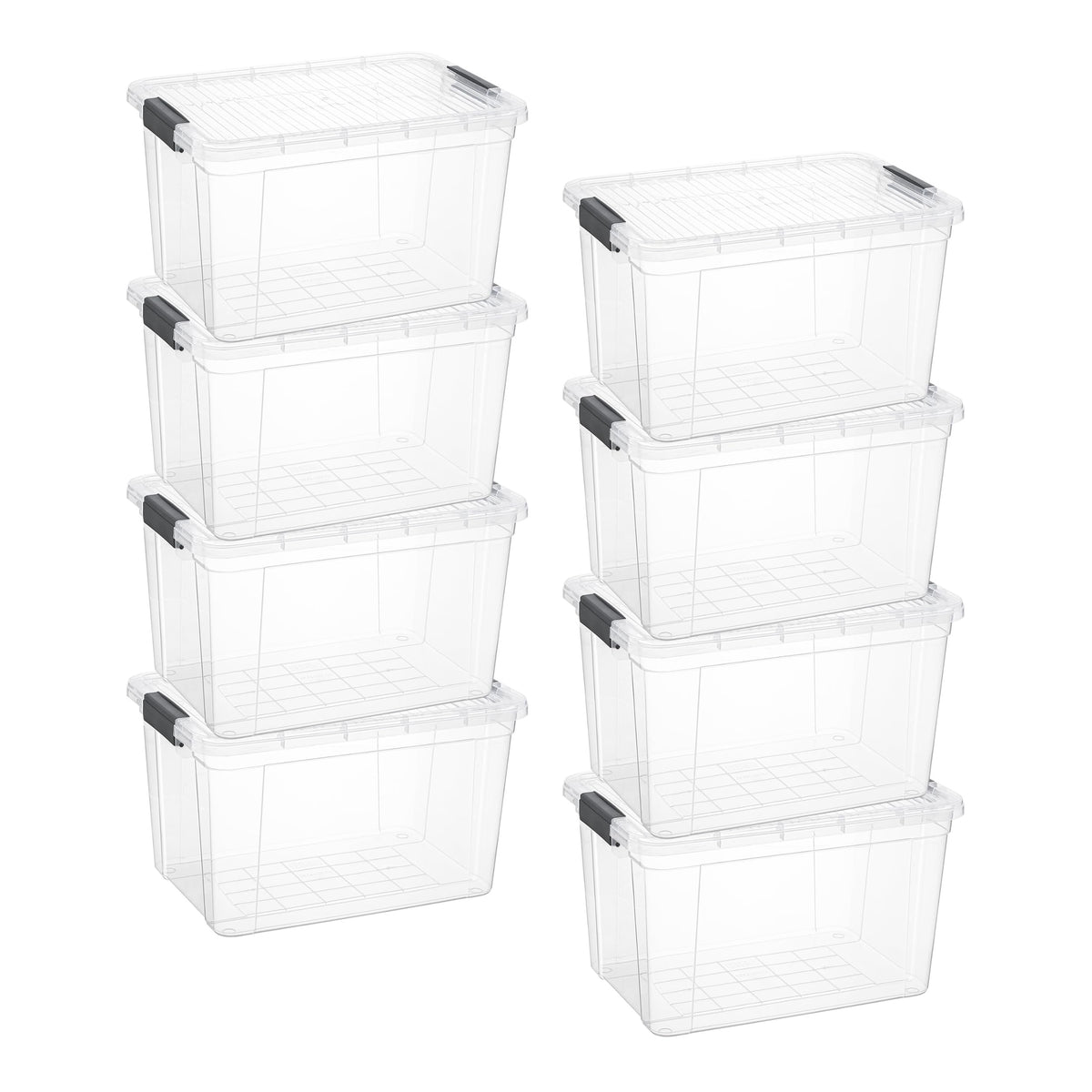 Superio Clear Storage Bins with Lids, 14.7 Quart BPA Free Plastic Containers, Transparent Boxes for