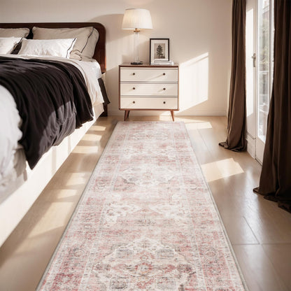 AMOAMI-2X10 Runner Rug-Washable Runners for Hallways-Soft Non Slip Bedside Rugs for Bedroom-Vintage