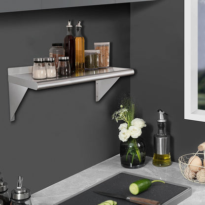 HARDURA Stainless Steel Shelf 14" x 36", 275lb Commercial Shelves Wall Mount Metal Shelving with
