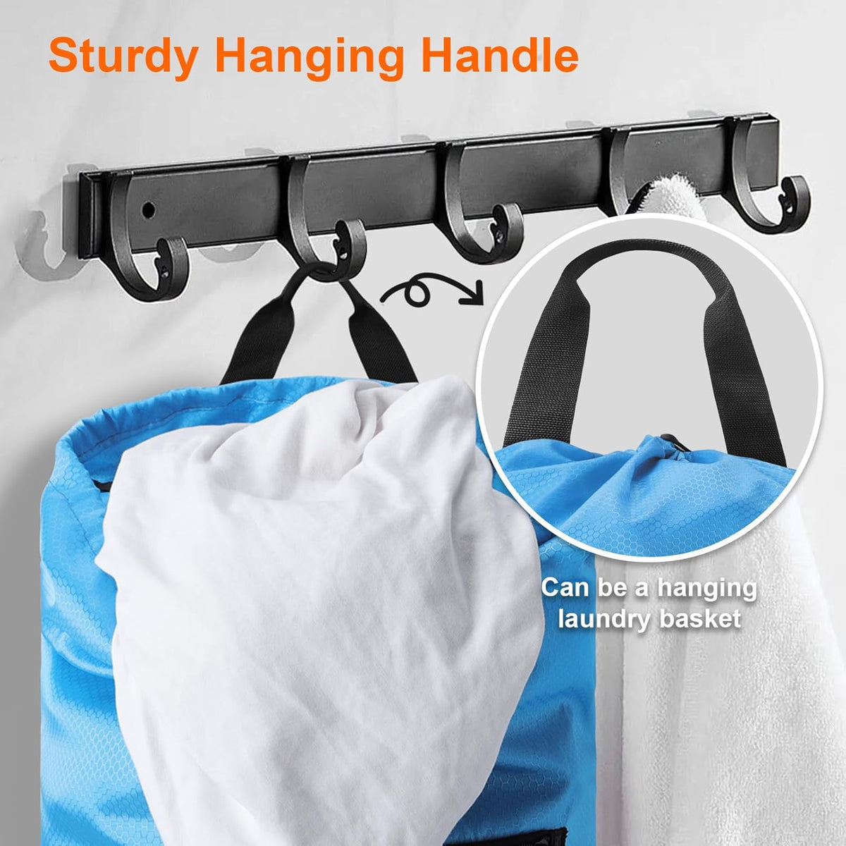 Femuar Laundry Bag Backpack Durable Laundry Bag with Shoulder Straps and Mesh Pockets Portable