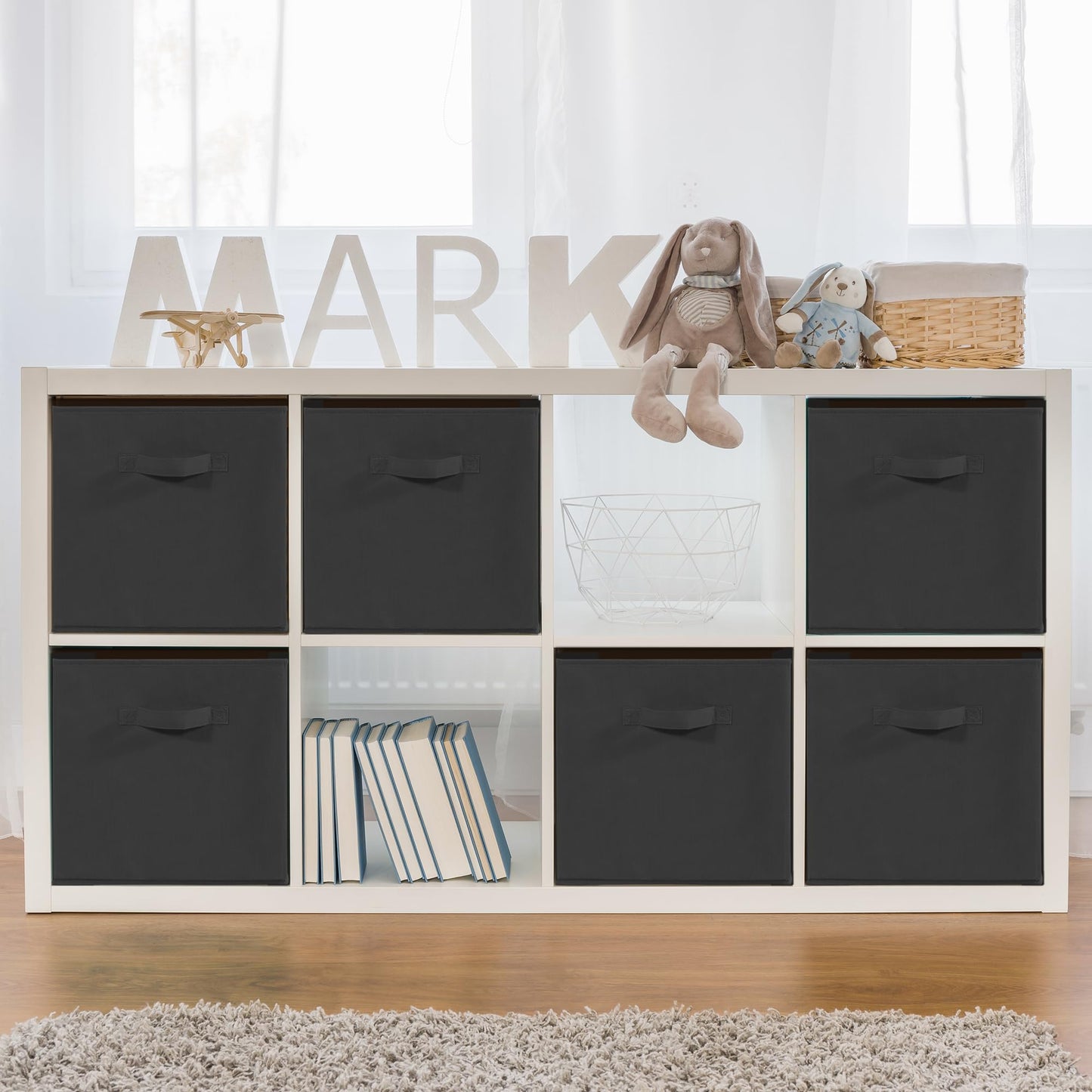 11x11 Storage Bins, Set of 3 Storage Cubes, Collapsible Cube Storage Box, Fabric Closet Organizers