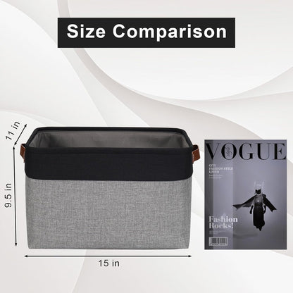Storage Bins Large Fabric Storage Baskets for Shelves 3 Pack, Decorative Linen Closet Baskets with