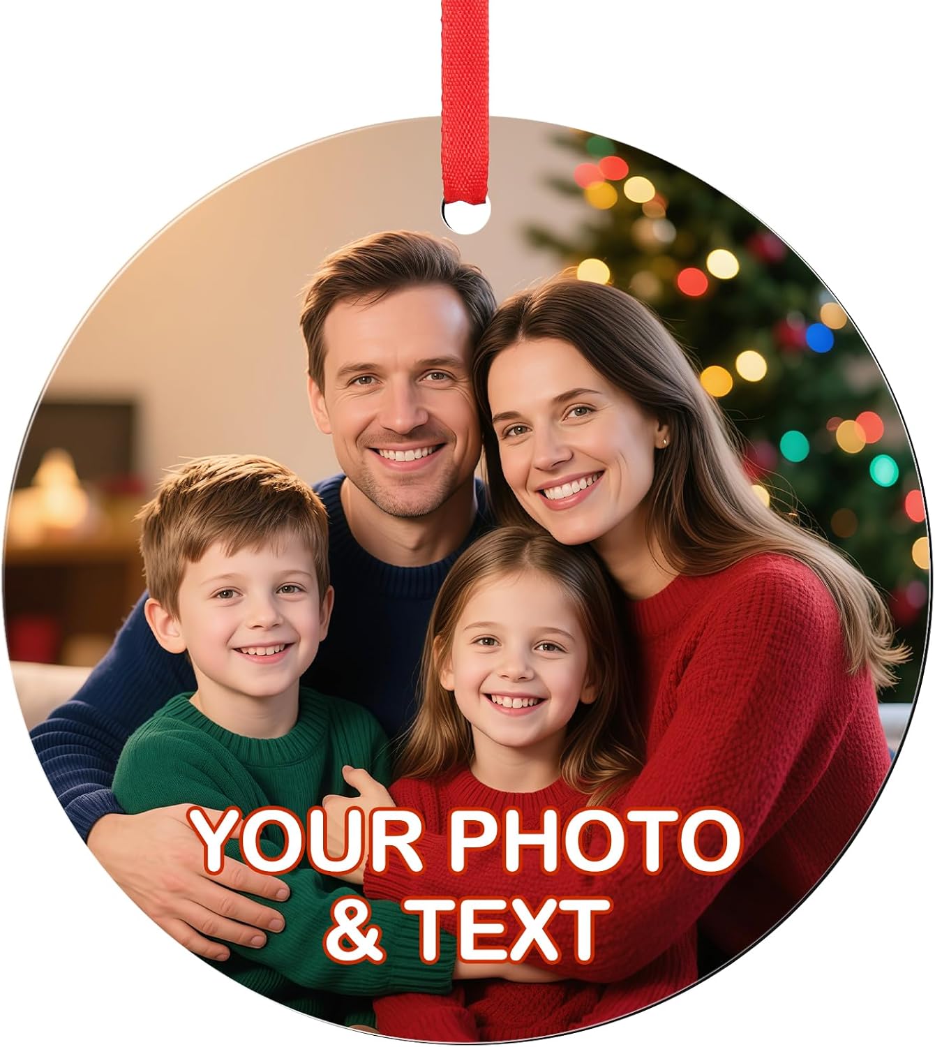 Personalized Photo Christmas Ornaments Double-Sided Metal Custom Picture Christmas Ornament 2024