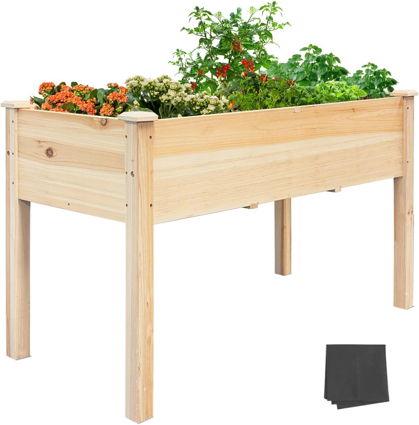 BSP Raised Garden Bed with Legs Outdoor Elevated Planter Box Flower Bed Wood Planter for Vegetable
