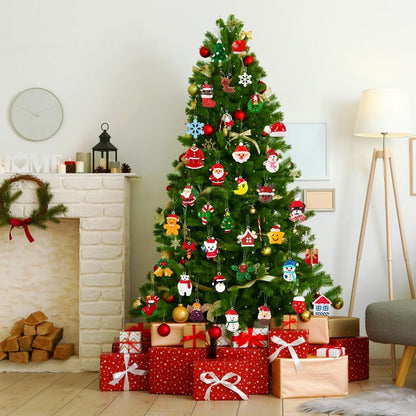 YUJUN 36pcs Mini Resin Ornaments Set - Christmas Tree Decoration, Small Miniature Figurines for