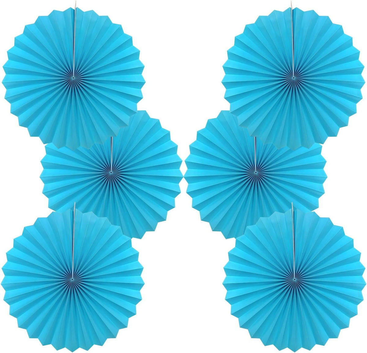 BARTHEW Blue Hanging Paper Fans,Blueaccessories Paper Decorations for Party,Blue Harmony Classroom