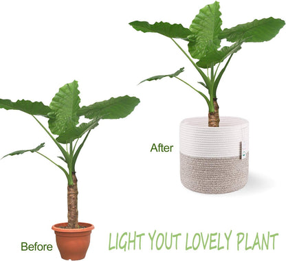 Woven Cotton Rope Plant Basket for 11 inch Flower Pot Floor Indoor Planters,Decorative Small Basket