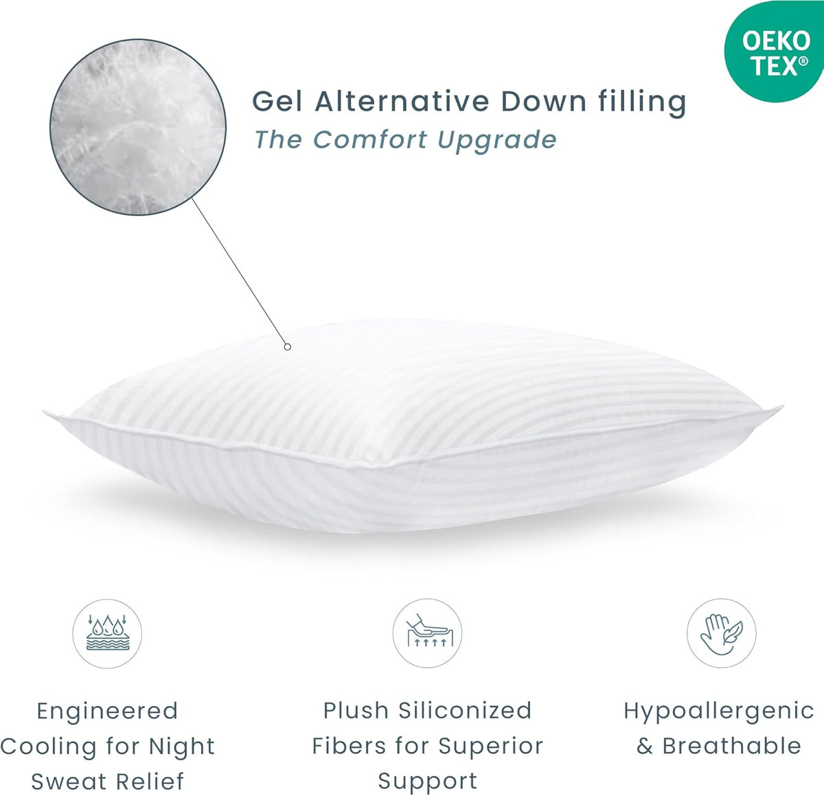 Threadmill Soft Bed Pillows King Size Set of 2 | Down Alternative Cooling Soft Pillows for Sleeping