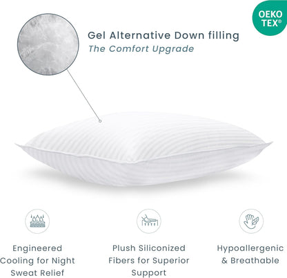 Threadmill Soft Bed Pillows King Size Set of 2 | Down Alternative Cooling Soft Pillows for Sleeping