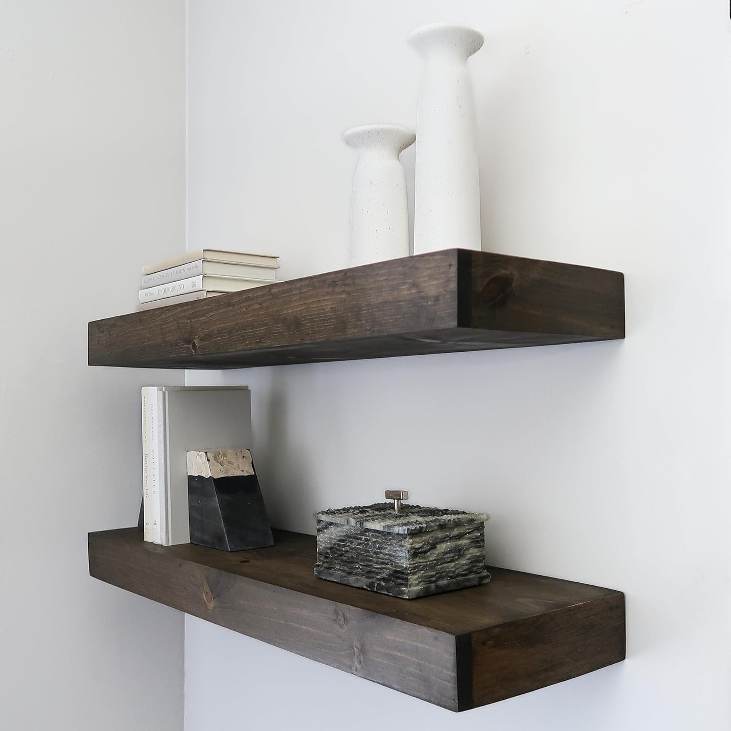 Modern Floating Shelves 3 Inches Thick for Wall, Wide Shelves for Kitchen, Living Room, Bedroom