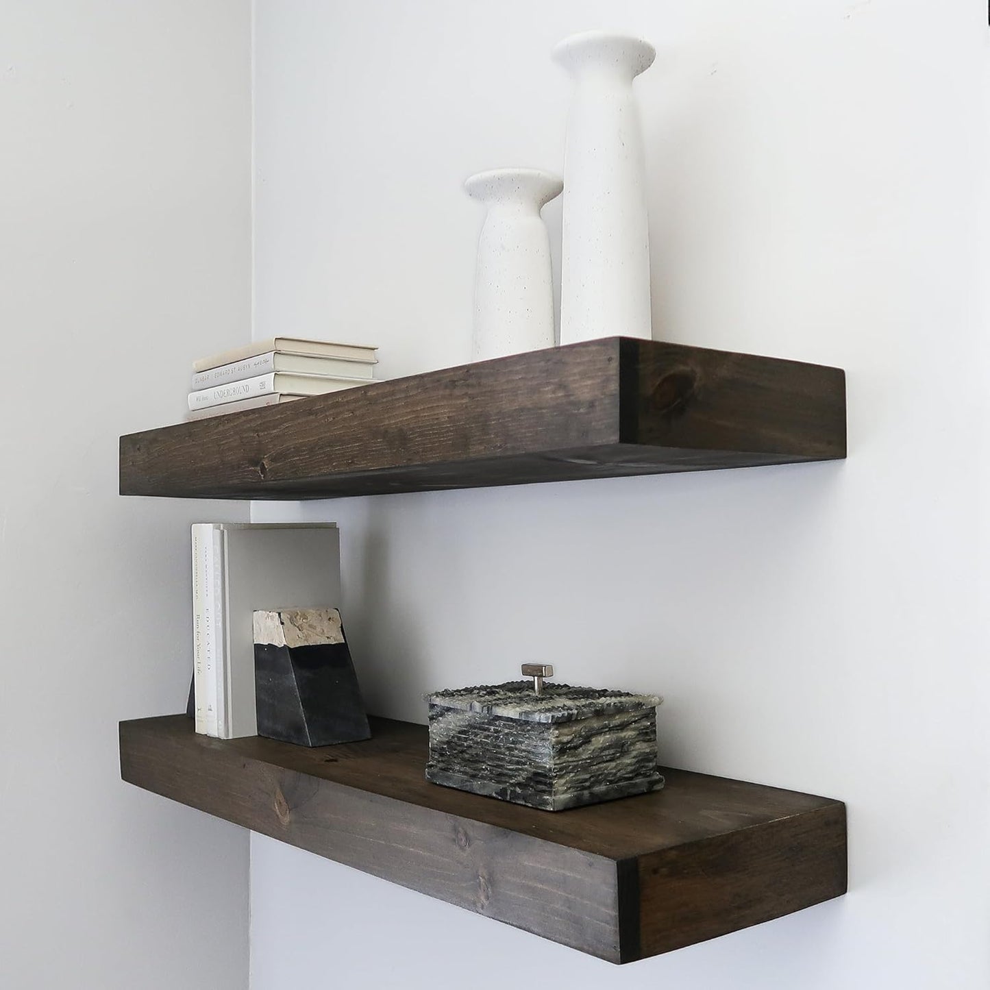 Modern Floating Shelves 3 Inches Thick for Wall, Wide Shelves for Kitchen, Living Room, Bedroom