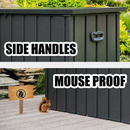 Domi Outdoor Deck Box 100 Gallon, Waterproof Lockable Steel Outdoor Storage Container for Outside
