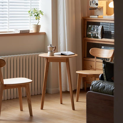 100% Solid Oak Small Tall Side Table, Mid Century Modern Coffee Table for Small Spaces, Living Room