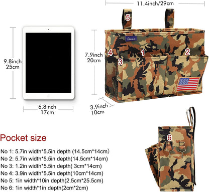 Surblue Bedside Caddy Hanging Organizer Storage Bag Pocket for Bunk, Hospital Beds, College Dorm