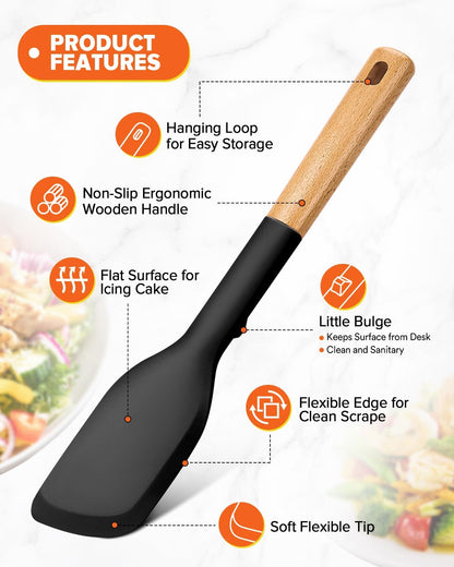 Cooking Spoon and Scraper for Nonstick Cookwares, Great for Cooking and Serving Durable BPA-Free