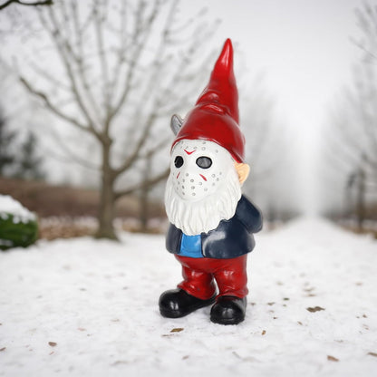 Horror Garden Gnome Decor - 5.5" Halloween Outdoor Statue, Spooky Valentines Gifts & Creepmas