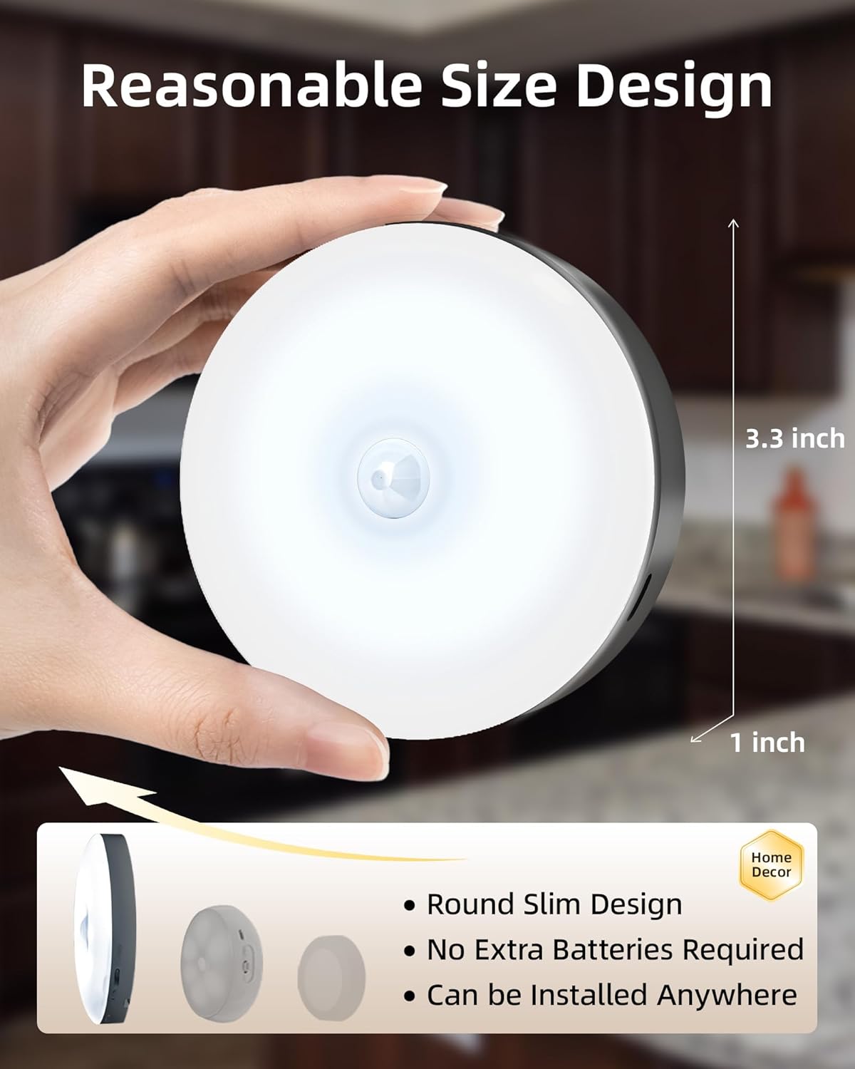 EZVALO Under Cabinet Lighting with Charging Station,1000mAh Rechargeable Puck Lights with Remote, 3