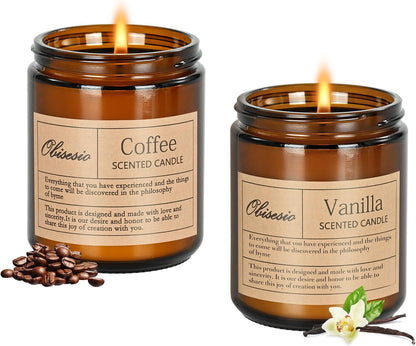 Candles for Home Scented, 2 Pack Scented Candles for Stress Relief & Self-Care, Aromatherapy Candle