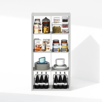 Furinno Cubic Extra Thick 8-Cube Closet Organizers and Storage, Light Grey
