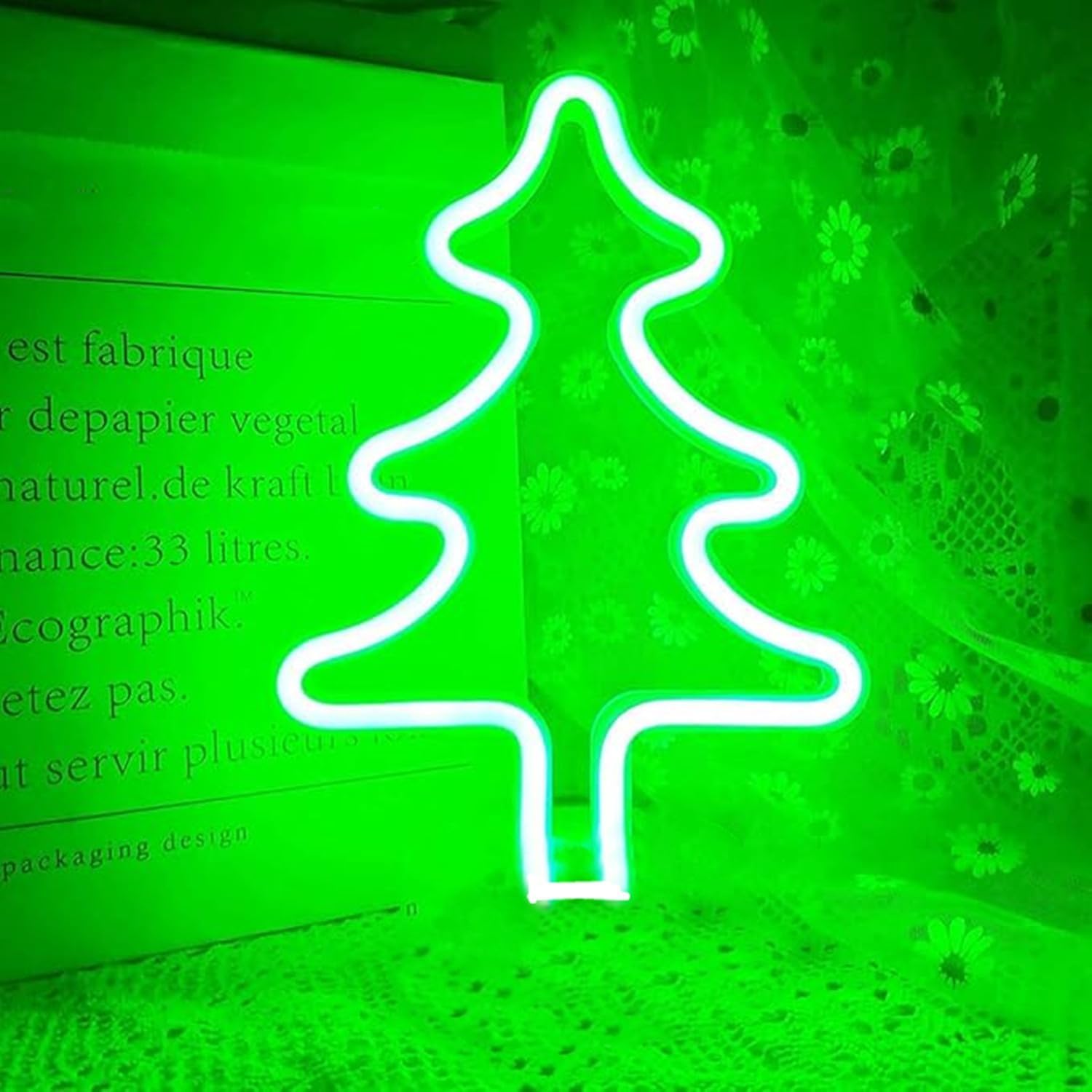 Christmas Tree Neon Light Signs for Bedroom Bedside Dorm Wall Decor,Neon Light up Christmas Decor