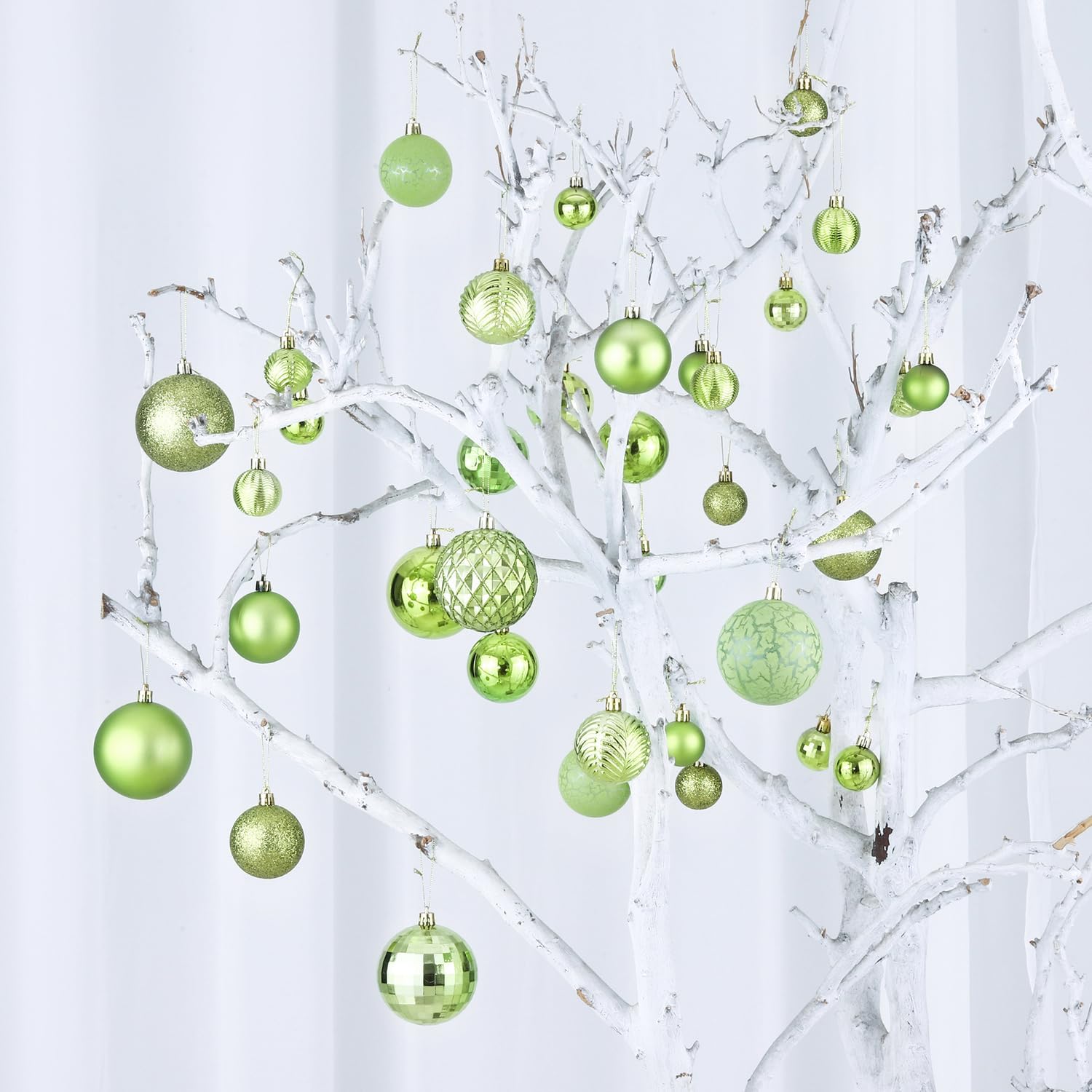 LANGXUN 36pcs Light Green Christmas Tree Decorations Balls, Bolas De Navidad, 2025 Christmas Decor
