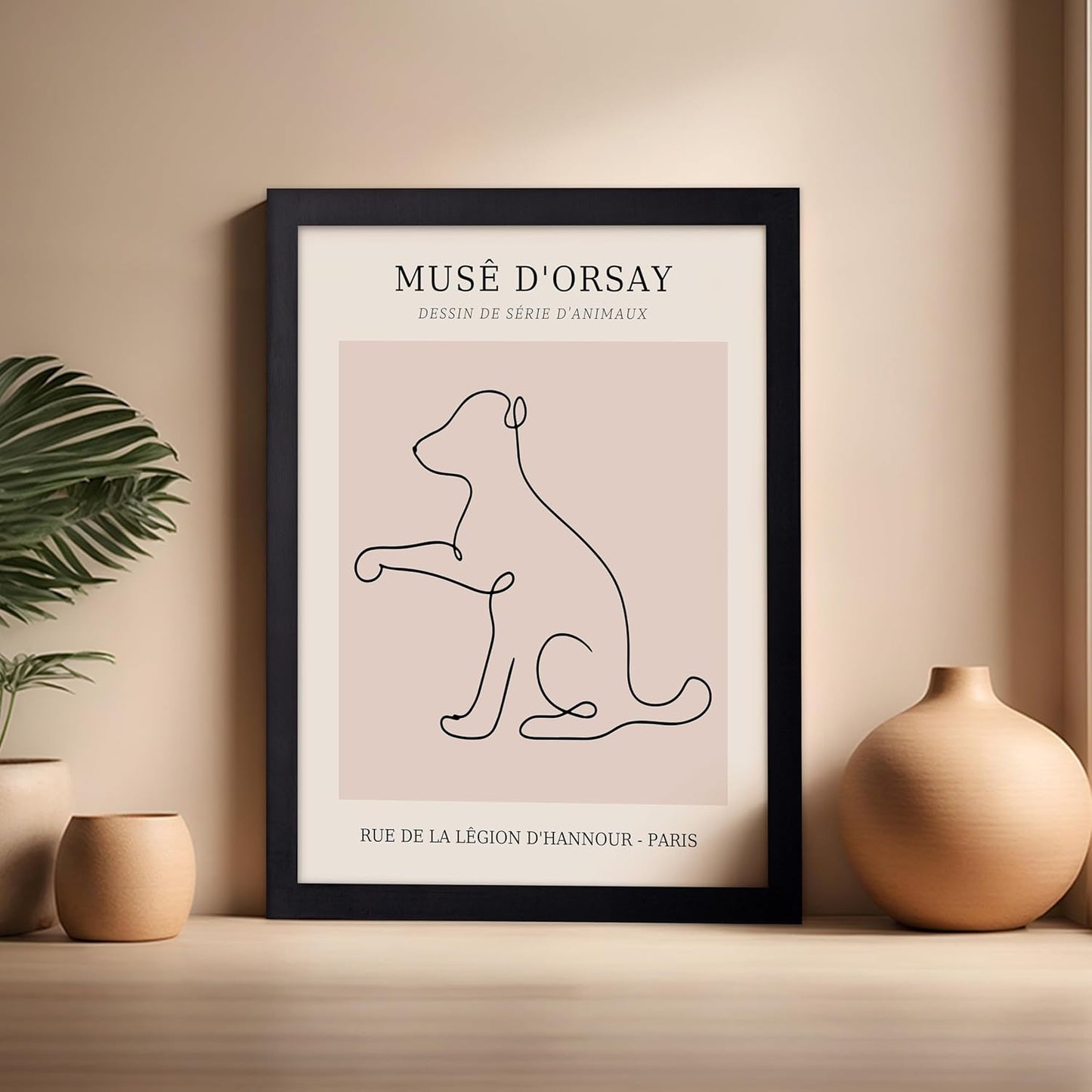 Poster Master Vintage Poster - Retro One Line Dog Drawing Print - Dog Art - Minimal Gift for Men