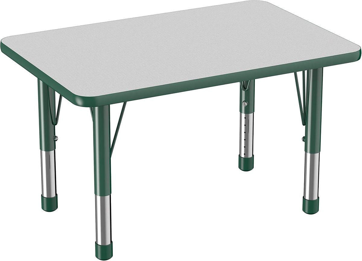 FDP Rectangle Activity School and Classroom Kids Table (24 x 36 inch), Chunky Toddler Leg
